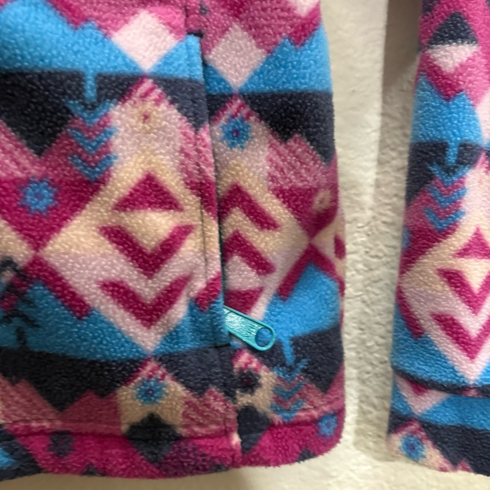 Columbia Fleece Aztec Pattern Zip Up Jacket - Picture 4 of 6